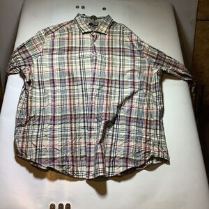 Murano Long Sleeve Slim Fit Shirt Mens 3XB Plaid